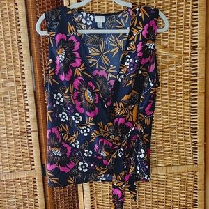 a.n.a.sleeveless wrap blouse XL